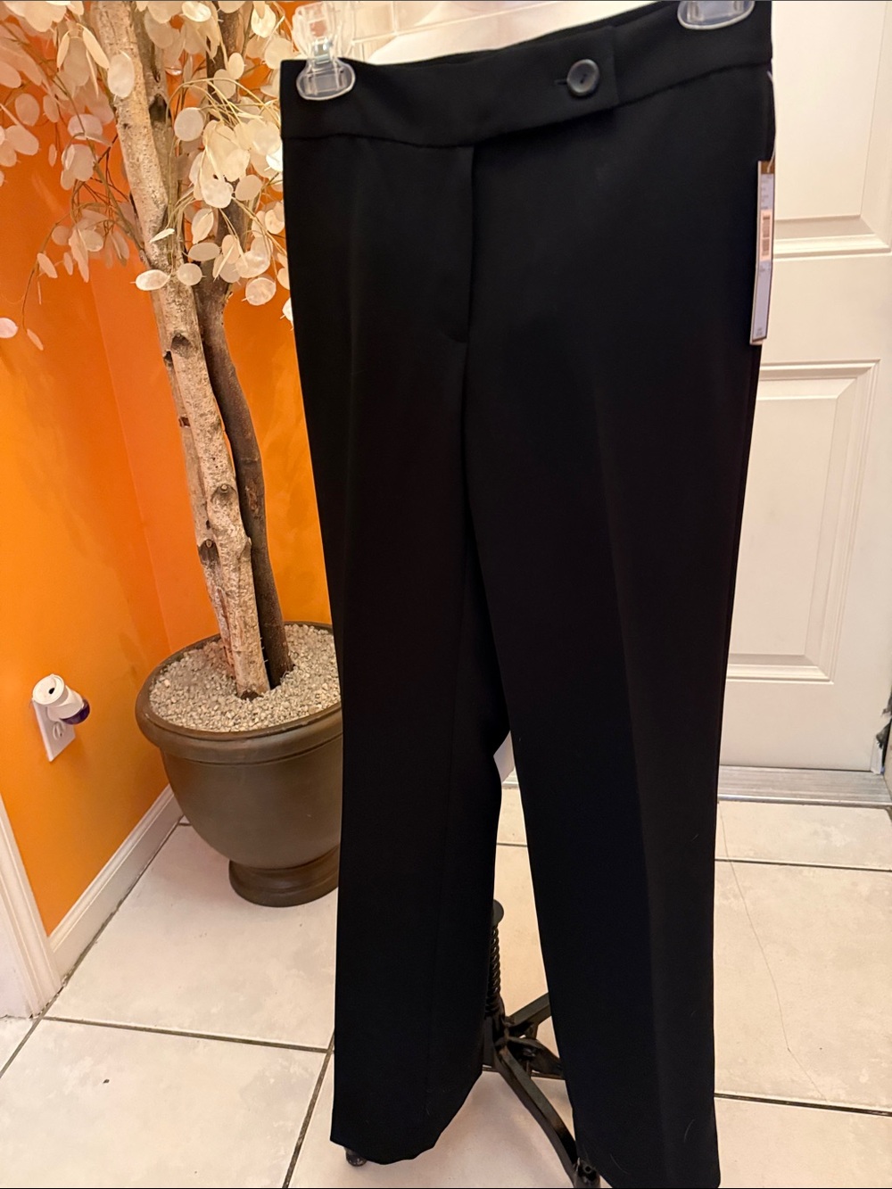 Tahari ASL Women's Black Straight-Leg Dress Trousers